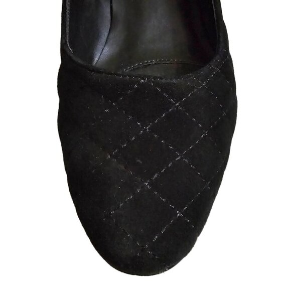 Vaneli Black April Pump Quilted Suede Sz 6.5N - Picture 3 of 8